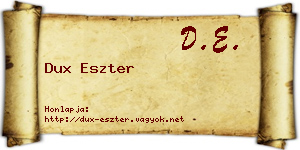 Dux Eszter névjegykártya